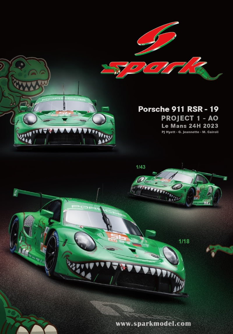 *PREORDER* Spark Models 1:64 Porsche 911 RSR - 19 No.56 PROJECT 1 - AO Le Mans 24H 2023 PJ Hyett - G. Jeannette - M. Cairoli