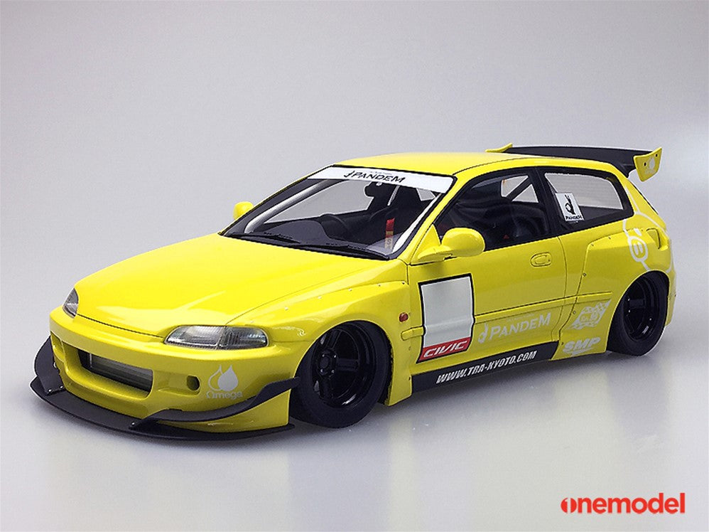 One Model 1:18 Honda Civic EG6 Rocket Bunny Yellow