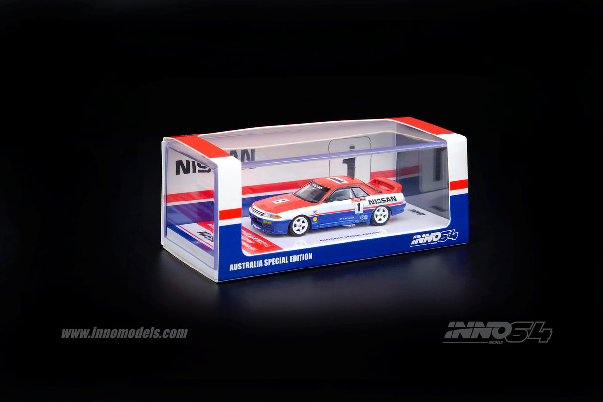 INNO Models 1:64 Nissan Skyline GT-R R32 #1 "NISSAN MOTORSPORT" Tooheys 1000 1991 Winner Jim Richards / Mark Skaife