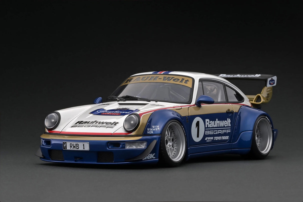 Ignition Model 1:18 Porsche 964 RWB in White/Blue/Gold