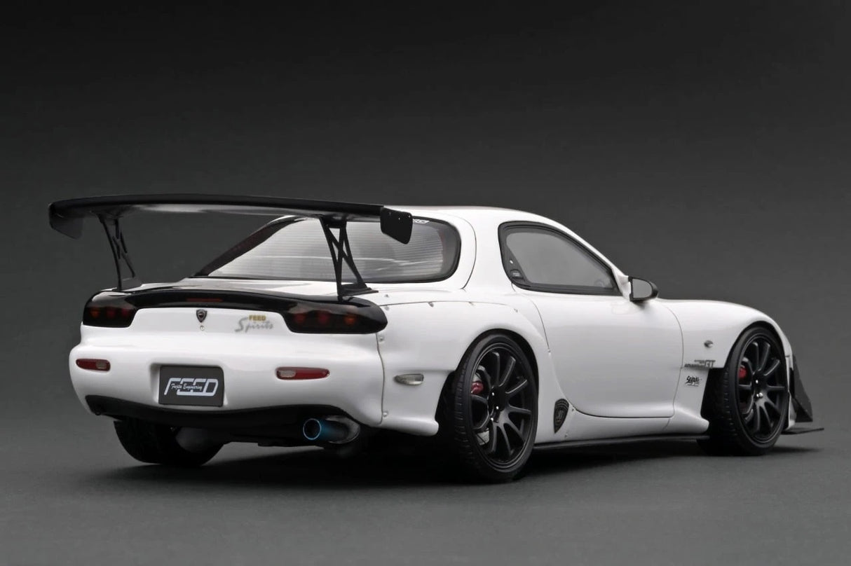 Ignition Model 1:18 Mazda FEED RX-7 (FD3S) 魔王 White with Carbon Bonnet