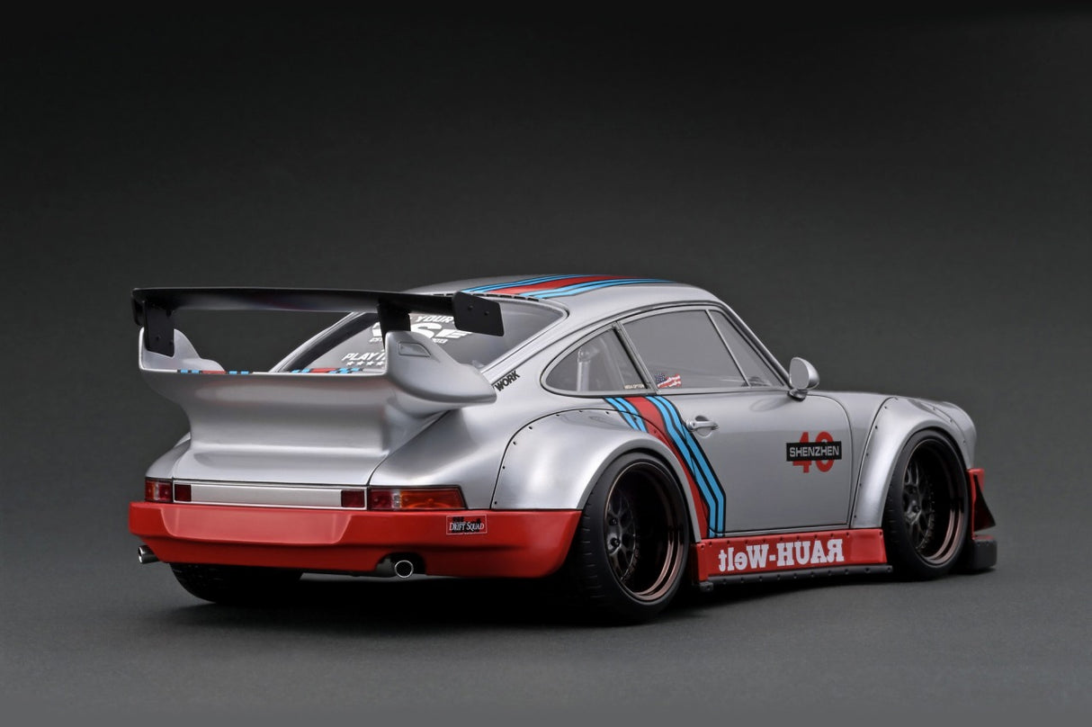 Ignition Model 1:18 Porsche 930 RWB in Silver/Red