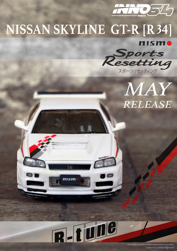 INNO64 1:64 Nissan Skyline GT-R R34 R-Tune NISMO in White