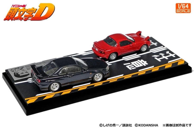 Initial D 1:64 Set Vol.11 4th Stage Suetsugu Tooru Roadster (NA6CE) Red & Atsuro Kawai Skyline (ER34)