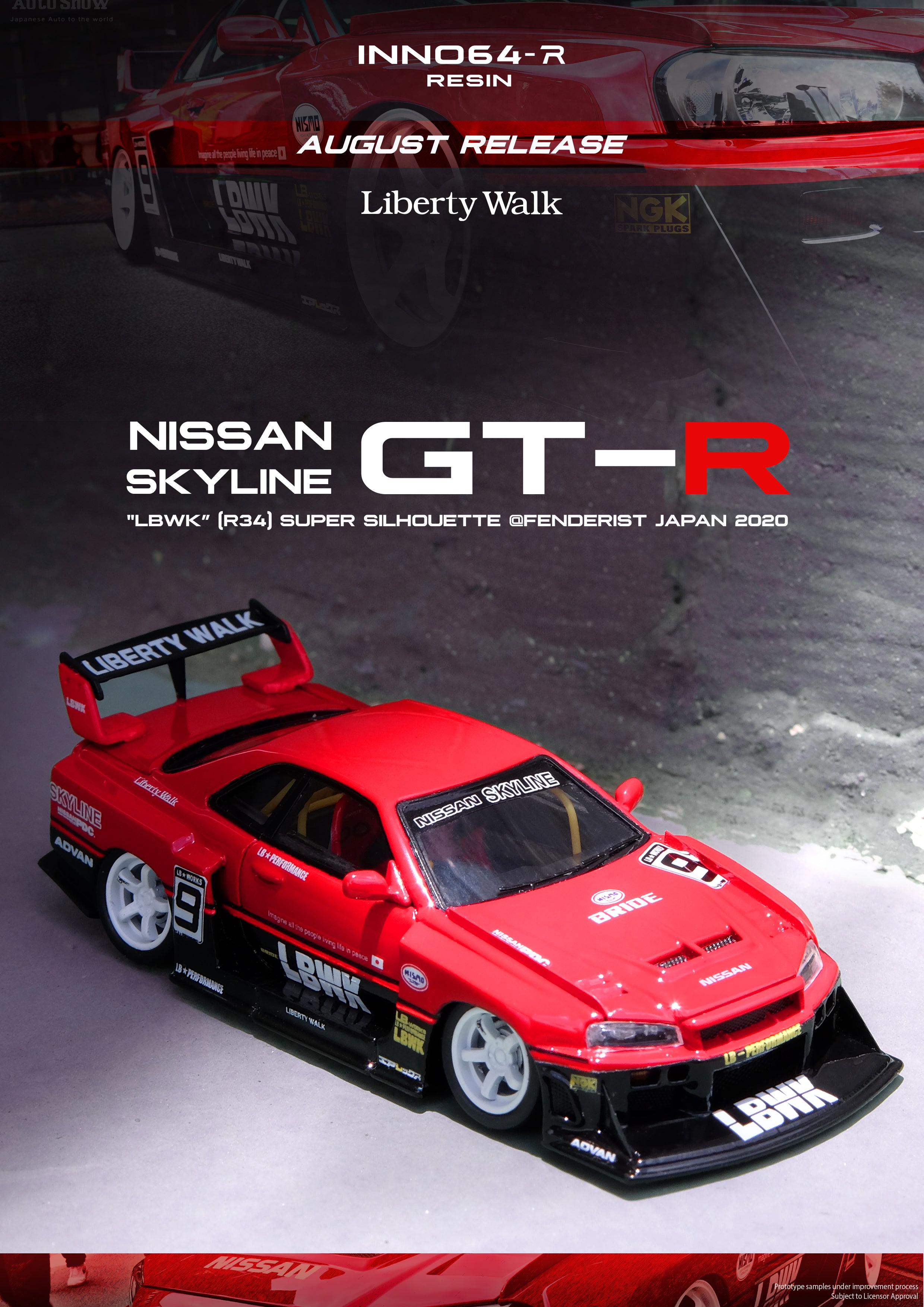 大人気新品 INNO64 1:64 Nissan Skyline (ER34) Super Silhouette  ミニカー