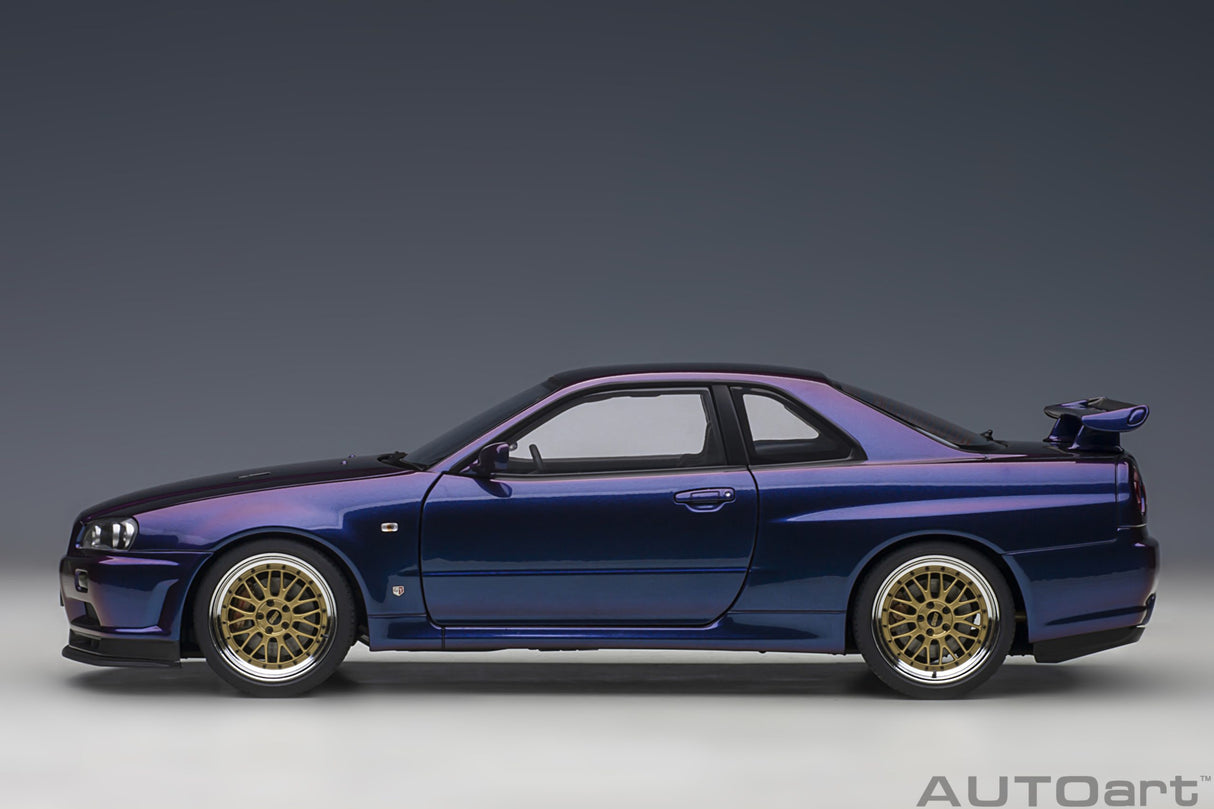 AUTOart 1:18 Nissan Skyline GT-R (R34) V-Spec II in Midnight Purple III with BBS LM Wheels