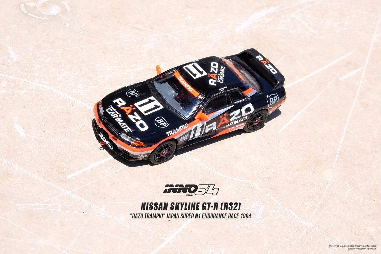 INNO64 1:64 Nissan Skyline GT-R (R32) #11 "RAZO TAMPIO" Japan Super N1 Endurance Race 1994