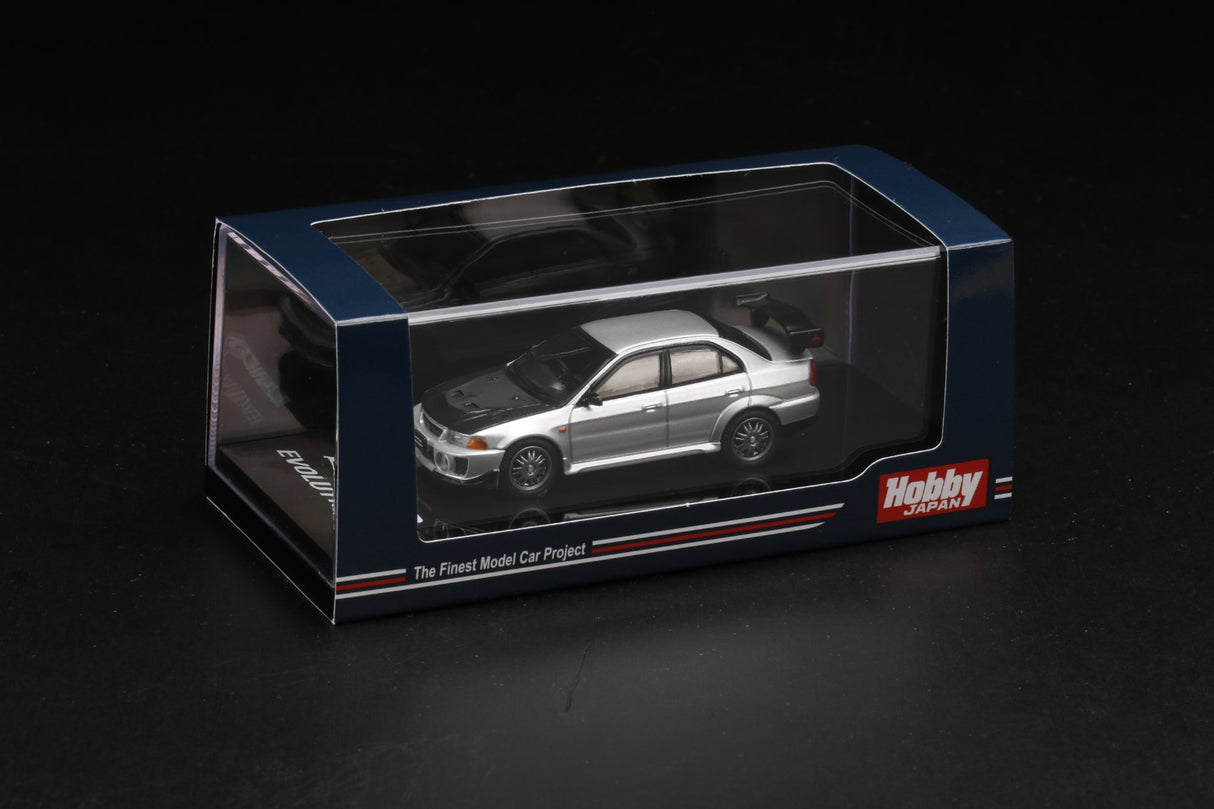 Hobby Japan 1:64 Mitsubishi Lancer GSR Evolution 5 (CP9A) 1998 Customized Version in Silver