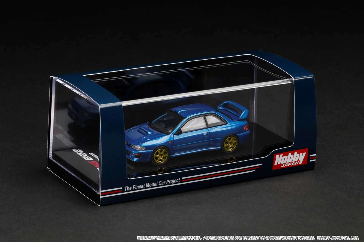 Hobby Japan 1:64 Subaru Impreza 22B STi Version (GC8改) Rally Base Car / LHD - Sonic Blue Mica