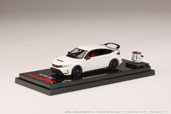 Hobby Japan 1:64 Honda Civic Type-R (FL5) with Engine Display Model in Championship White