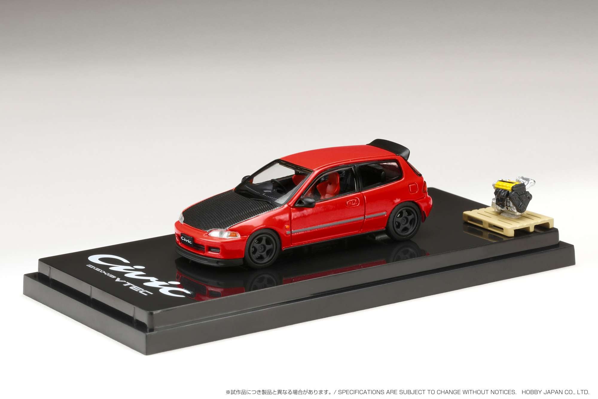Honda Civic EG6 SIR-II Milano Red RHD JDM64 1/64 by Hobby