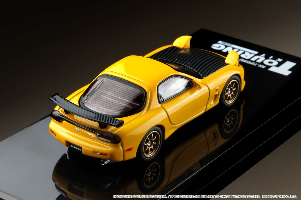 Hobby Japan 1:64 Mazda RX-7 Efini (FD3S) A-Spec with GT Wing in Sunburst Yellow