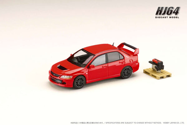 Hobby Japan 1:64 Mitsubishi Lancer GSR EVO 9 MR in Solid Red with Engine Display