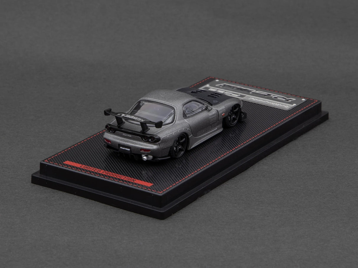 Ignition Model x Tarmac Works 1:64 Mazda RX-7 (FD3S) RE Amemiya in Titanium Gray