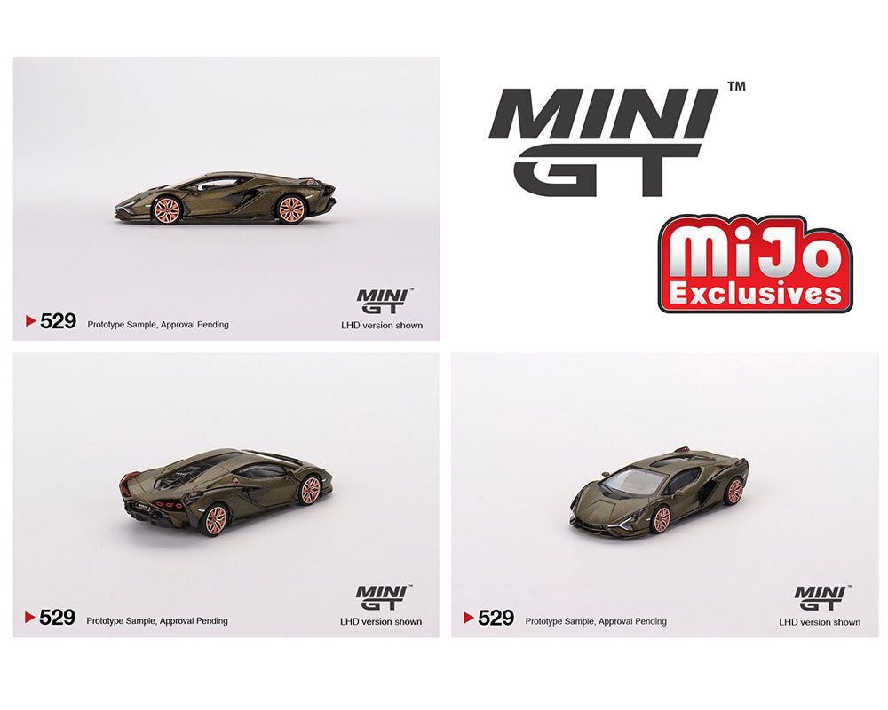 MINIGT 1:64 Lamborghini Sián FKP 37 Presentation Version in Matte Gree