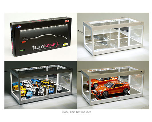 Clear Acrylic Diecast Model Car Display Case with Shelves 1:18 Scale - 3 Shelves / Clear Back Table Top