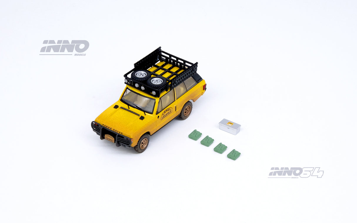 INNO64 1:64 Range Rover "CLASSIC" Camel Trophy 1982 with Dust Effect and Accessories