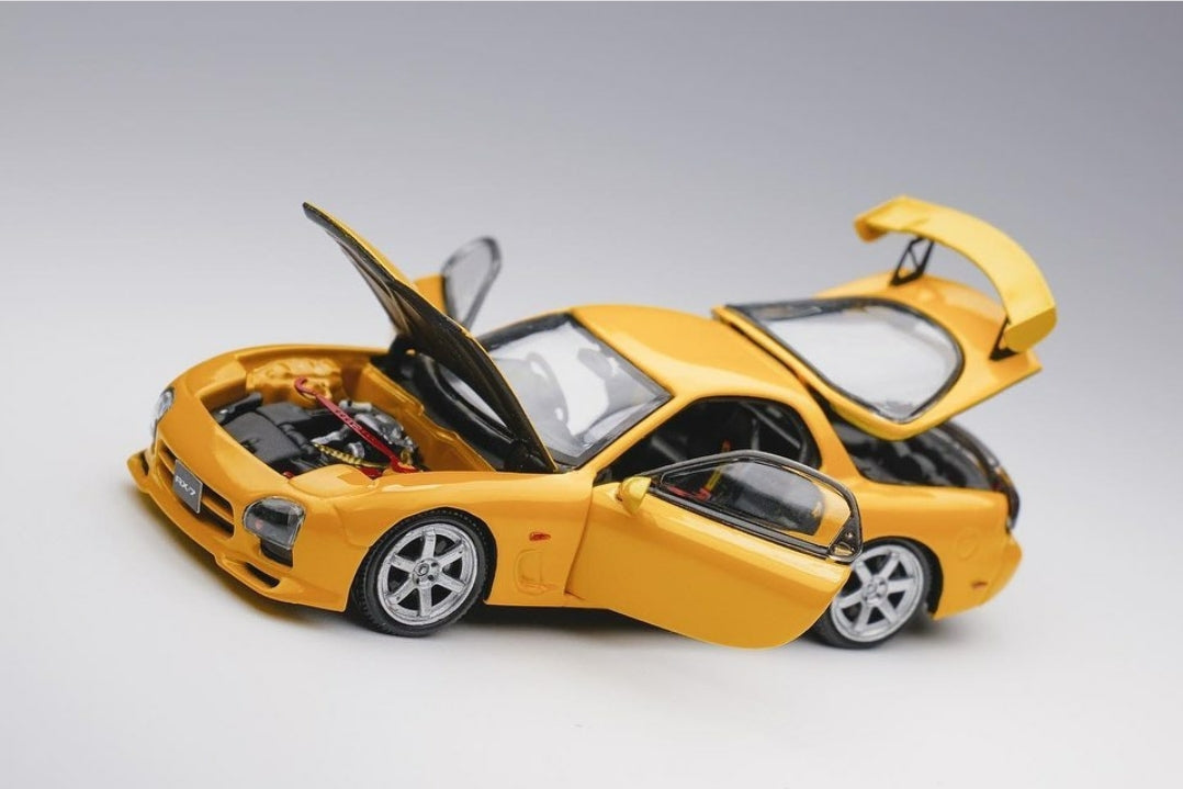 PGM Models 1:64 Mazda RX-7 (FD3S) in Yellow Ordinary Version