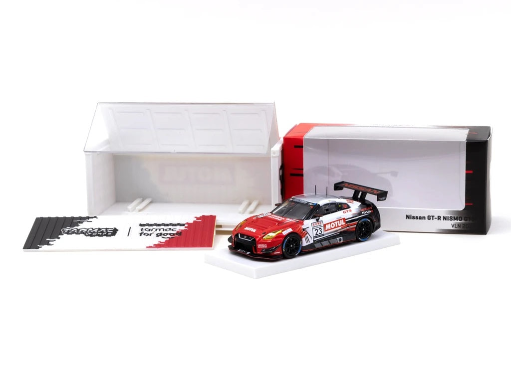 Tarmac Works 1:64 Nissan GT-R NISMO GT3 VLN 2017 #23 with Container Michael Krumm / Tom Coronel