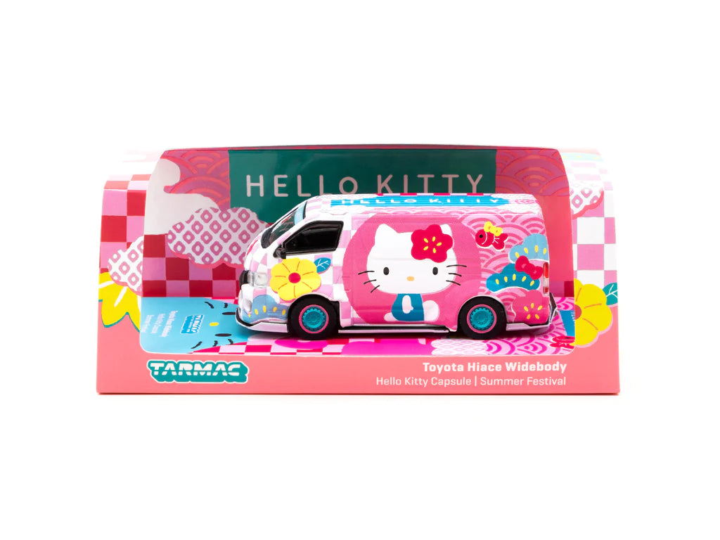 Tarmac Works 1:64 Toyota Hiace Widebody Hello Kitty Capsule Summer Festival