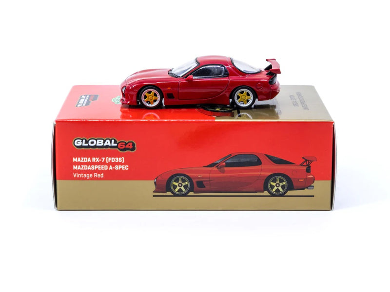 Tarmac Works 1:64 Mazda RX-7 (FD3S) Mazdaspeed A-Spec Vintage in Red HK MInicar Fest 2022 Special Edition