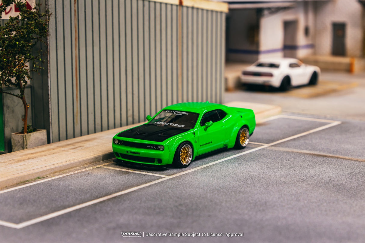 Tarmac Works 1:64 Dodge Challenger SRT Hellcat LB WORKS in Green Metallic
