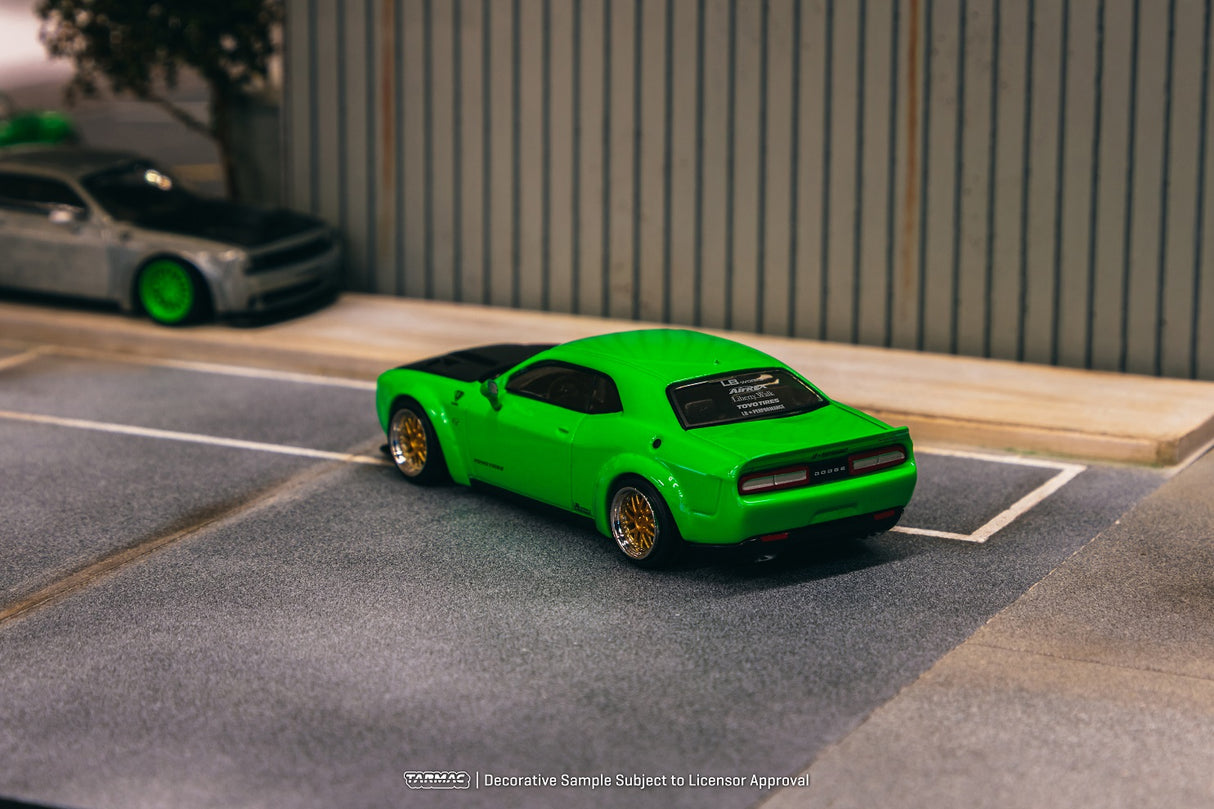 Tarmac Works 1:64 Dodge Challenger SRT Hellcat LB WORKS in Green Metallic