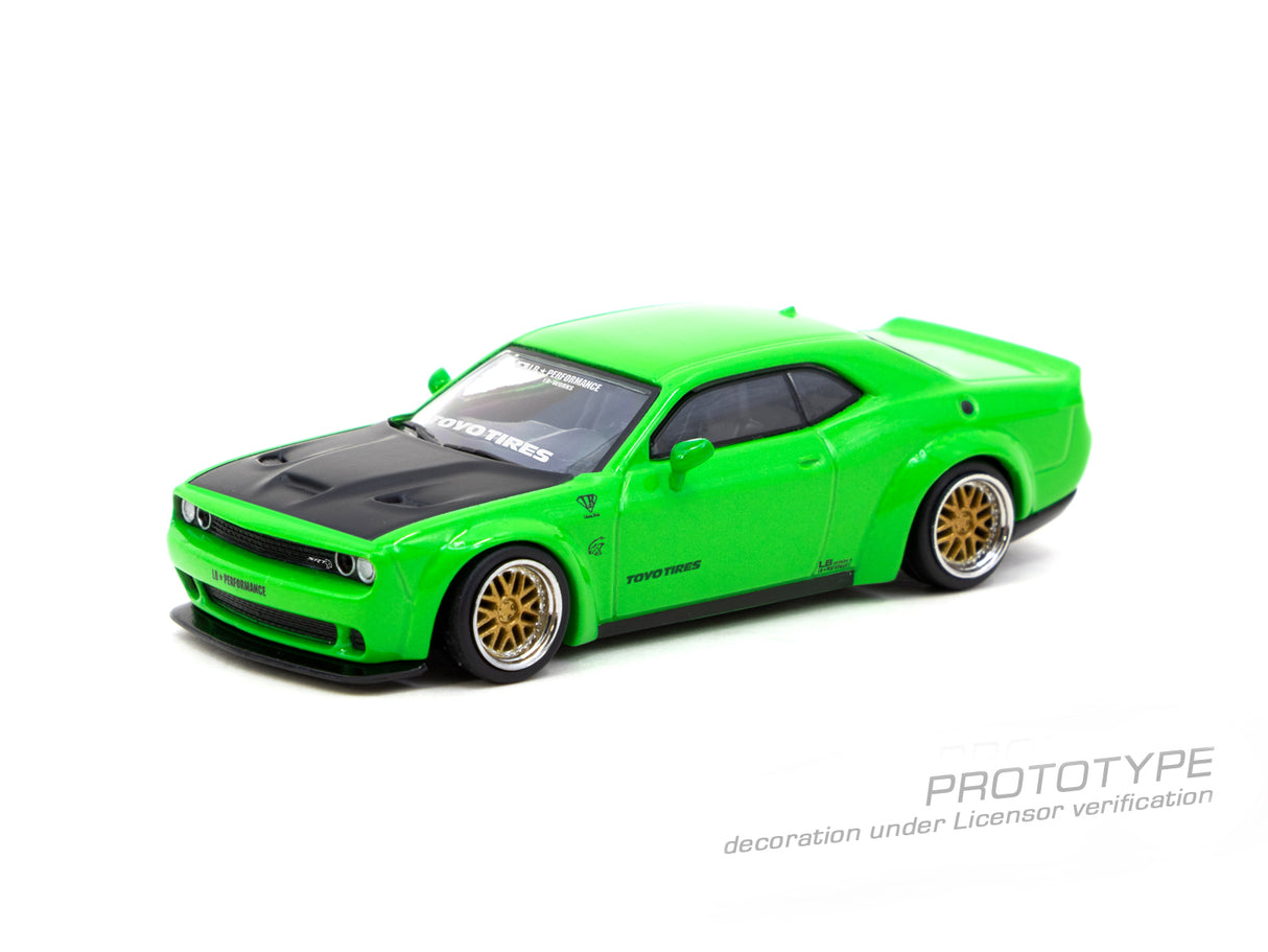 Tarmac Works 1:64 Dodge Challenger SRT Hellcat LB WORKS in Green Metallic