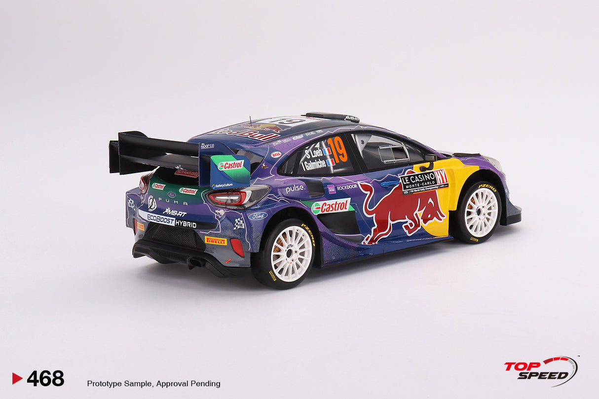 TopSpeed Models 1:18 Ford Puma Rally1 #19 M-Sport Ford WRT 2022 Rally MonteCarlo Winner