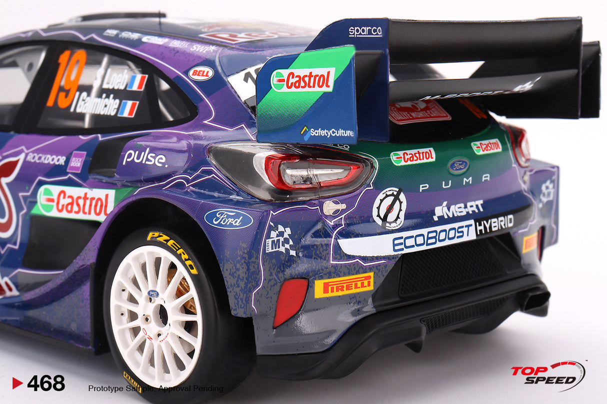 TopSpeed Models 1:18 Ford Puma Rally1 #19 M-Sport Ford WRT 2022 Rally MonteCarlo Winner