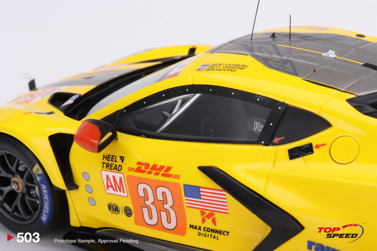TopSpeed Models 1:18 Chevrolet Corvette C8.R #33 Corvette Racing 2023 WEC 1000 Miles of Sebring LMGTE AM Winner