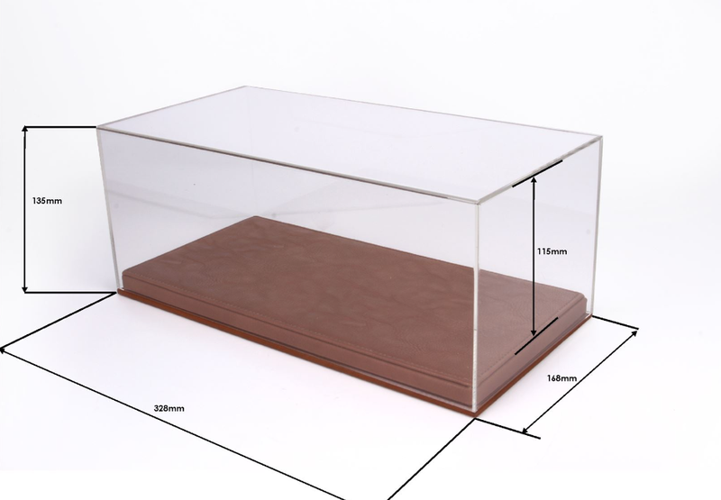 BBR Models 1:18 - Display Case with Brown Base and Brown Stitching