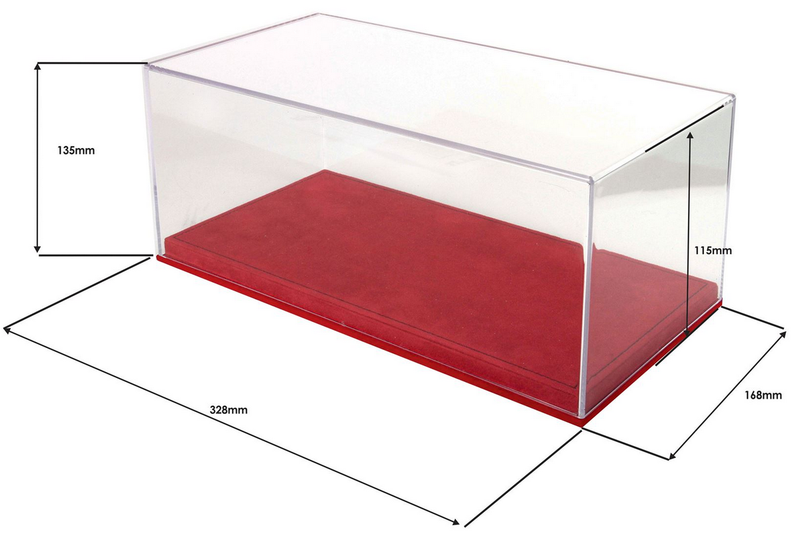 BBR Models 1:18 - Display Case with Red Alcantara Base and Black Stitching
