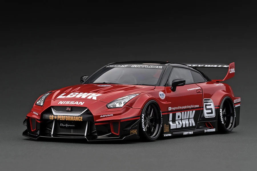 Ignition Model 1:18 Nissan 35GT-RR LB-Silhouette WORKS GT in Red/Black #5 with Engine