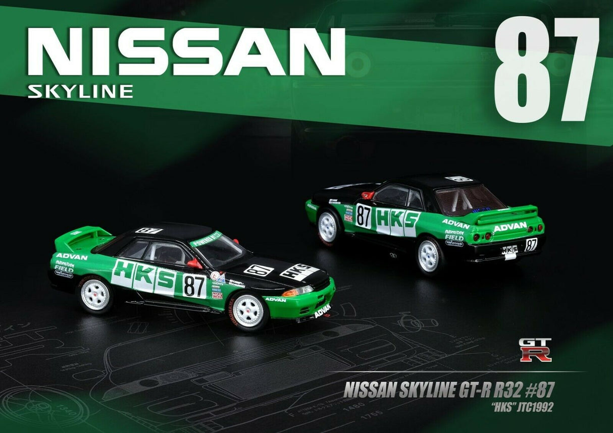 INNO Models 1:64 Nissan Skyline GTR R32 #87 HKS JTC 1992