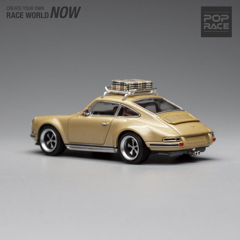 Pop Race 1/64 Porsche 964 Singer in Gold with Accessories