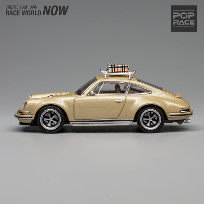 Pop Race 1/64 Porsche 964 Singer in Gold with Accessories