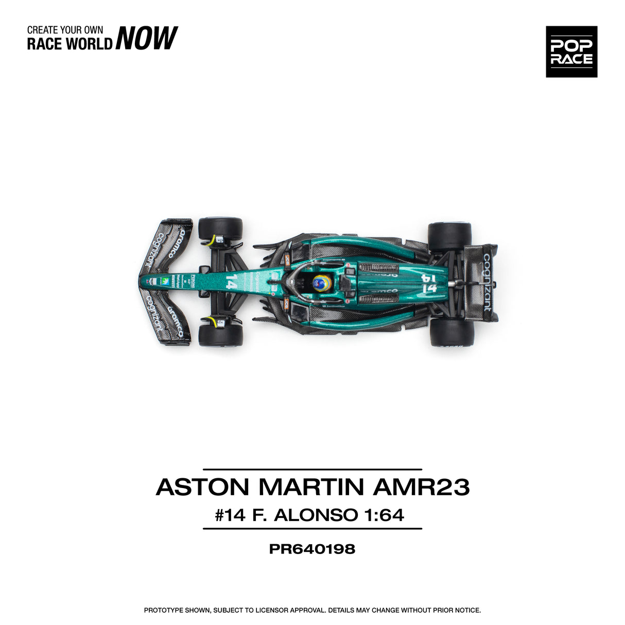 *PREORDER* Pop Race 1:64 Aston Martin AMR23 F1 #14 F. Alonso
