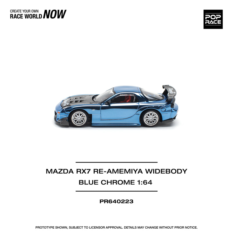 流行に  Race Pop PREORDER* 1:64 Blue in RE-Amemiya (FD3S) RX-7 Mazda ミニカー