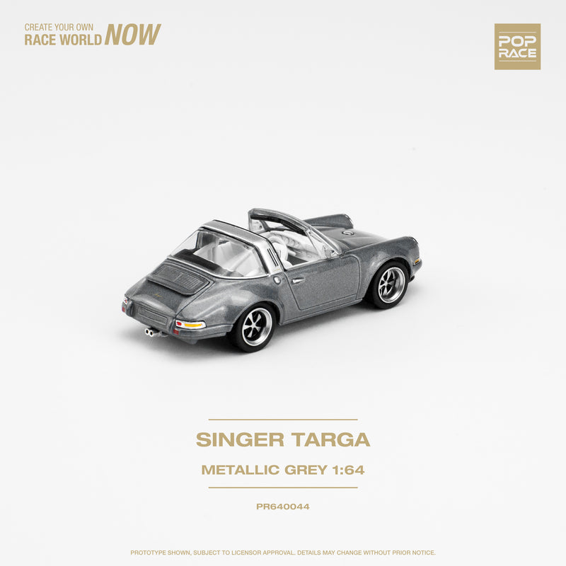 *PREORDER* Pop Race 1/64 Porsche Singer Targa in Gray Metallic