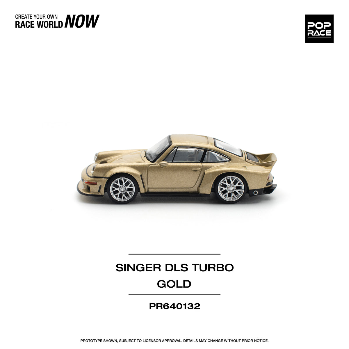 PREORDER* Pop Race 1:64 Porsche Singer DLS Turbo (Road) in Gold