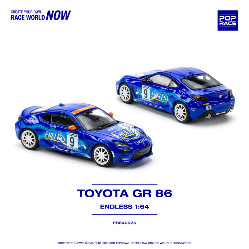 *PREORDER* Pop Race 1/64 Toyota GR 86 Endless Version in Blue