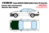 *PREORDER* Make Up Co., Ltd. 1:18 Toyota Sprinter Trueno (AE86) 3Door TK-Street Late Ver. – White