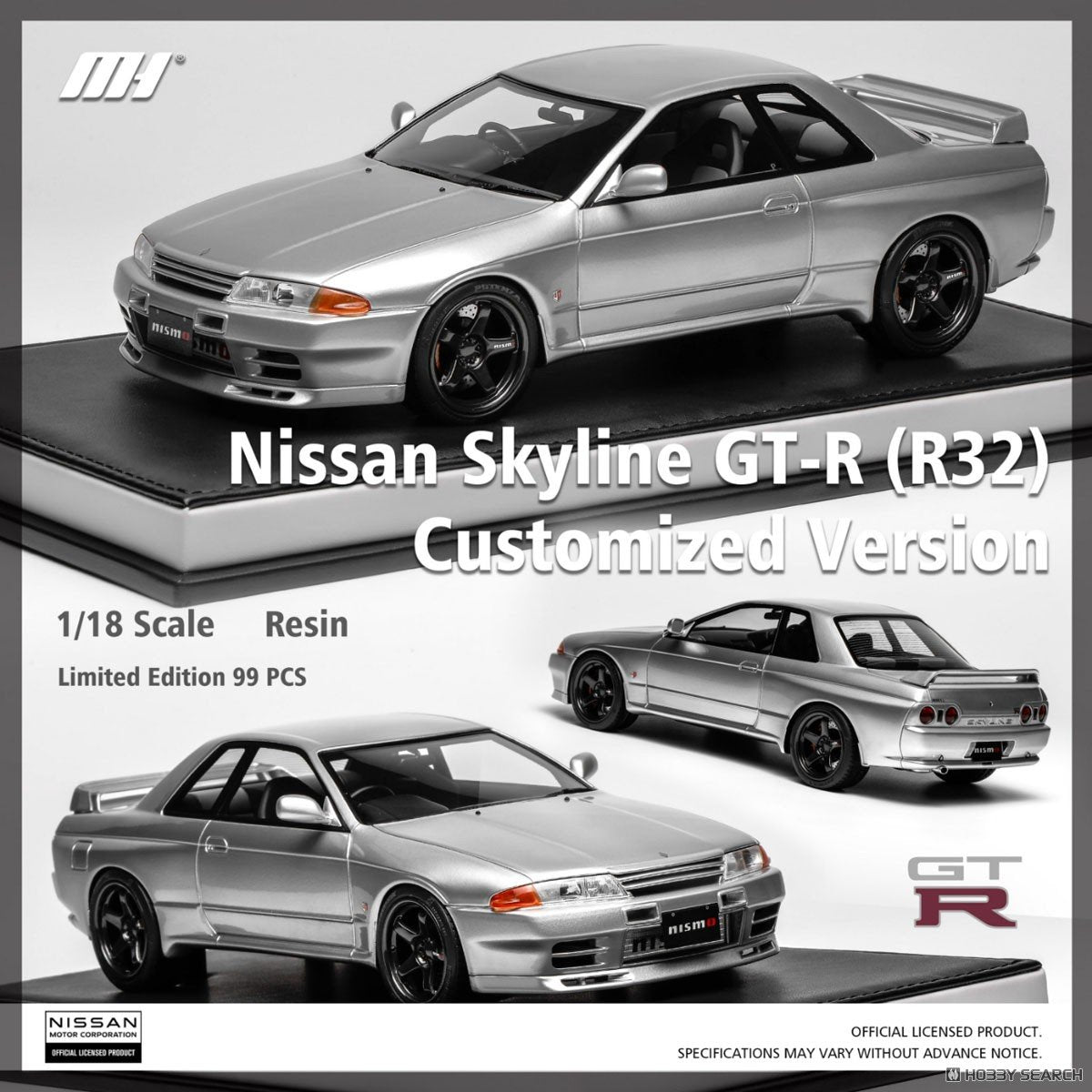 MotorHelix 1:18 Nissan Skyline GT-R (BNR32) Customized Version in Silv ...