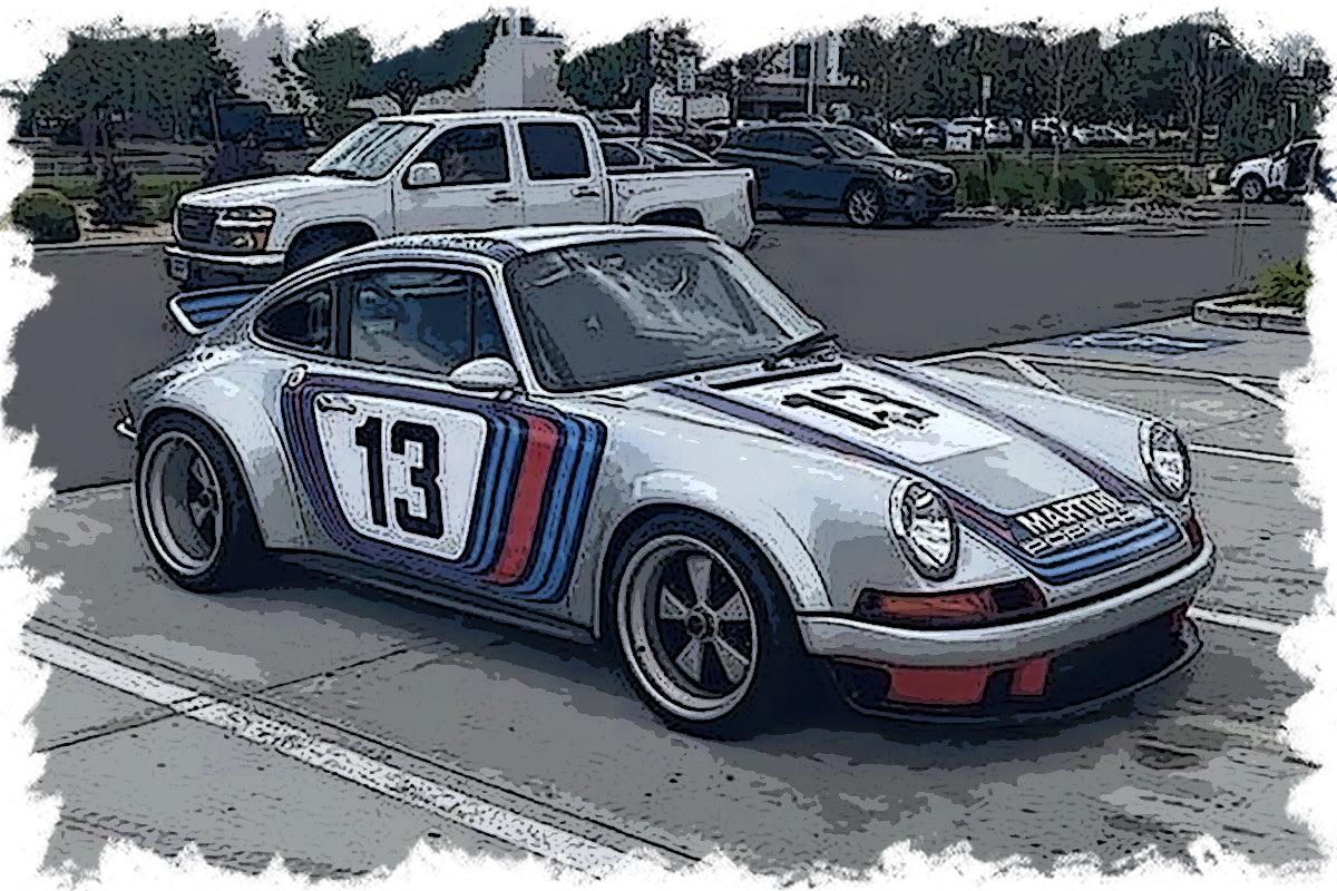 *PREORDER* Make Up Co., Ltd. / Eidolon 1:18 Porsche Singer 911 DLS Singer Silver / Martini Stripe