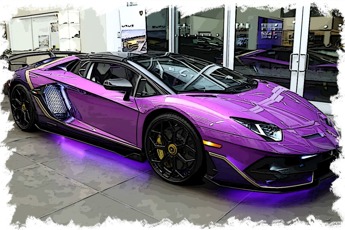 *PREORDER* Make Up Co., Ltd. / Eidolon 1:18 Lamborghini Aventador SVJ Roadster Ad Personam Two-Tone Paint in Purple