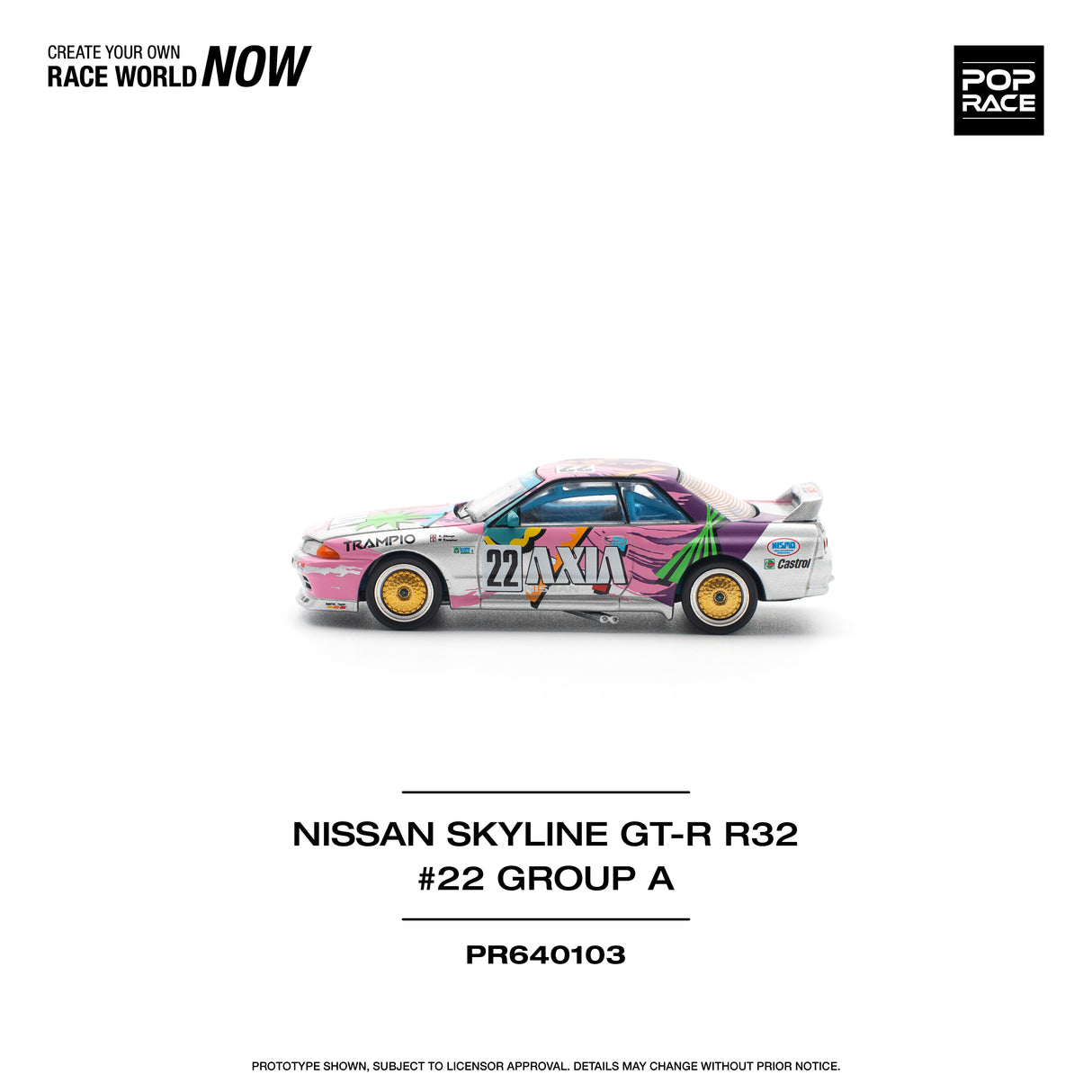 *PREORDER* Pop Race 1:64 Nissan Skyline GT-R R32 #22 AXIA Group A