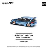 *PREORDER* Pop Race 1:64 Honda Civic (EG6) PANDEM in Blue Chrome