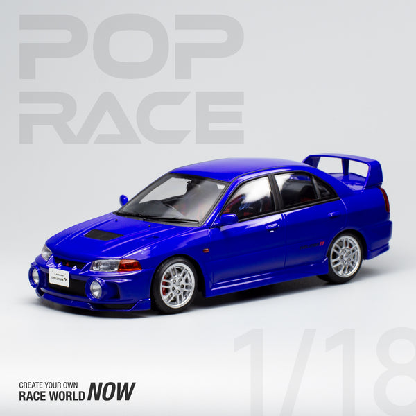 *PREORDER* Pop Race 1/18 Mitsubishi Lancer EVO IV in Blue