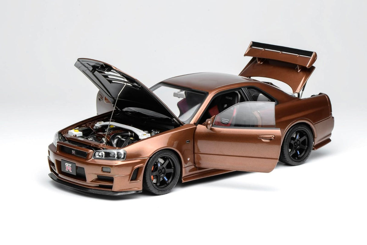 *PREORDER* MotorHelix 1:18 Nissan Skyline GT-R (R34) Customized Version - Metallic Bronze